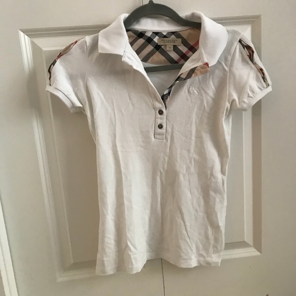 burberry polo womens white
